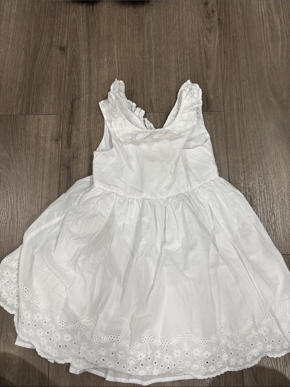 Tahari White Eyelet Ruffled Sundress for Girls